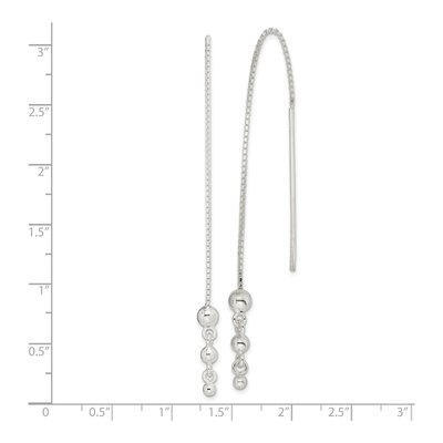Sterling Silver Triple Ball Threader Earrings – view 5
