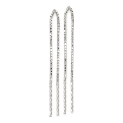 Sterling Silver Twisted Spiral Bar Threader Earrings – view 3