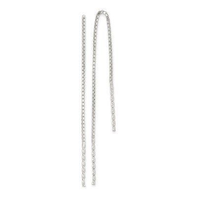 Sterling Silver Twisted Spiral Bar Threader Earrings