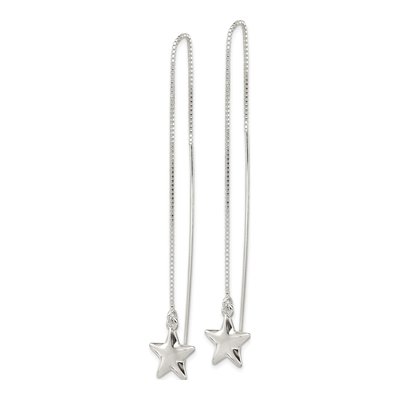 Sterling Silver Star Threader Earrings – view 3