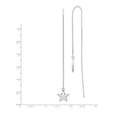 Sterling Silver Star Threader Earrings – view 5