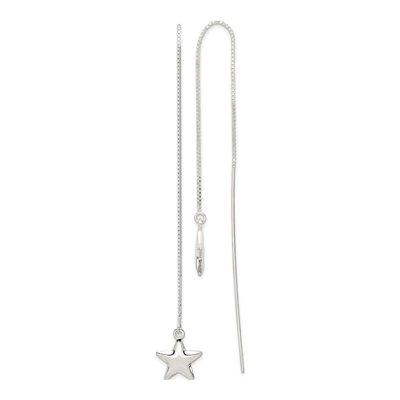Sterling Silver Star Threader Earrings