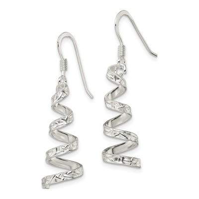 Sterling Silver Twisted Dangle Earrings – view 3