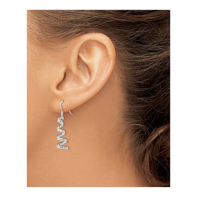 Sterling Silver Twisted Dangle Earrings – view 4