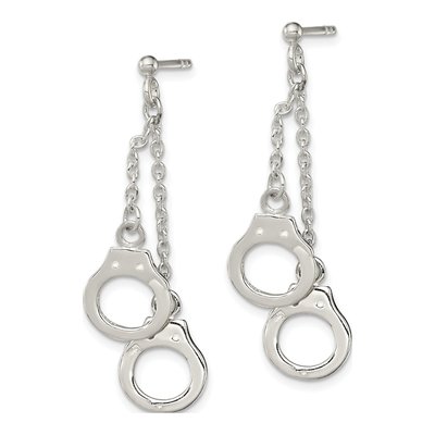 Sterling Silver Hand Cuff Dangle Earrings – view 3