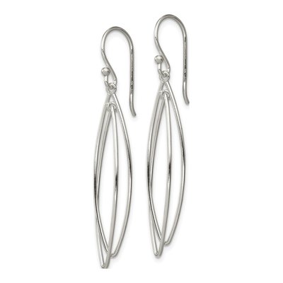 Sterling Silver Double Marquise Dangle Earrings – view 3