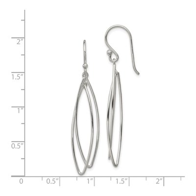 Sterling Silver Double Marquise Dangle Earrings – view 5
