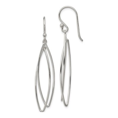 Sterling Silver Double Marquise Dangle Earrings