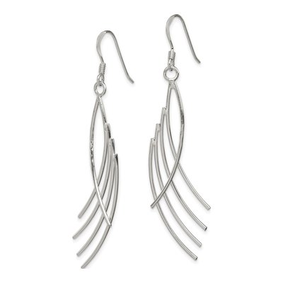 Sterling Silver Curved Dangle Earrings – view 3