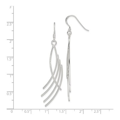 Sterling Silver Curved Dangle Earrings – view 5