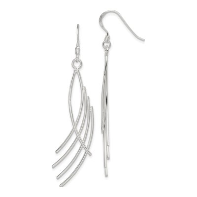 Sterling Silver Curved Dangle Earrings