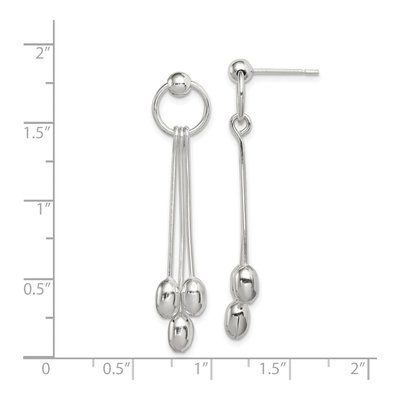 Sterling Silver Multi-Strand Beaded Dangle Earrings – view 5