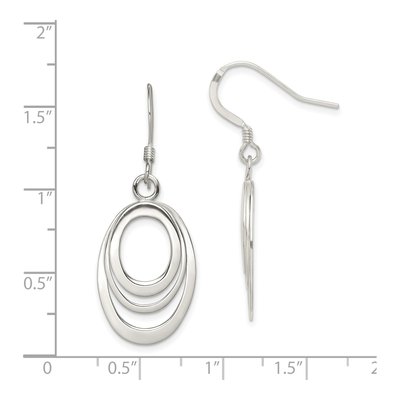 Sterling Silver Triple Oval Dangle Earrings – view 5