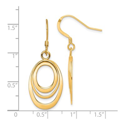 Gold-Plated Sterling Silver Triple Oval Dangle Earrings – view 3