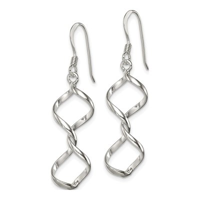 Sterling Silver Twisted Dangle Earrings – view 3