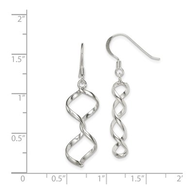 Sterling Silver Twisted Dangle Earrings – view 5