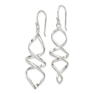 Sterling Silver Twisted Dangle Earrings – view 3