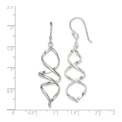 Sterling Silver Twisted Dangle Earrings – view 5