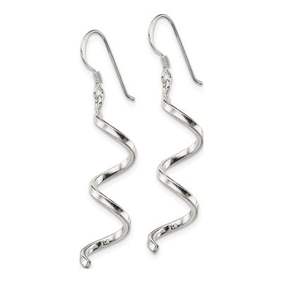 Sterling Silver Twisted Spiral Dangle Earrings – view 3