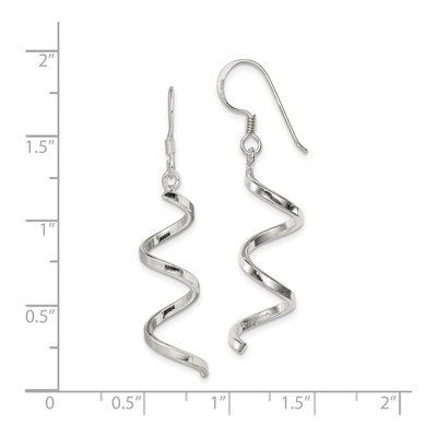 Sterling Silver Twisted Spiral Dangle Earrings – view 5