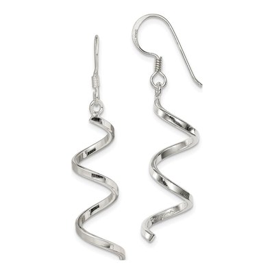 Sterling Silver Twisted Spiral Dangle Earrings