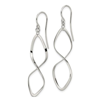 Sterling Silver Twisted Dangle Earrings – view 3