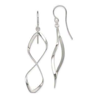 Sterling Silver Twisted Dangle Earrings