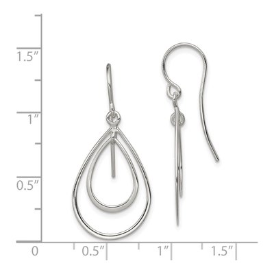 Sterling Silver Double Teardrop Dangle Earrings – view 5