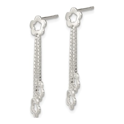Sterling Silver Flower Dangle Earrings – view 3
