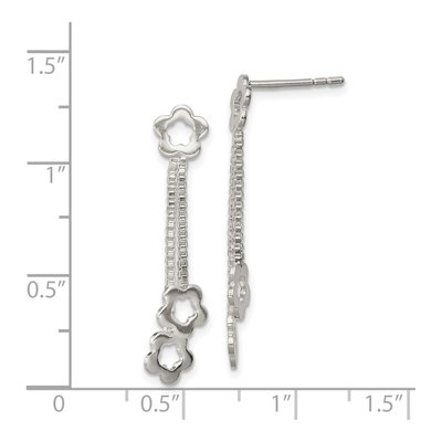 Sterling Silver Flower Dangle Earrings – view 5