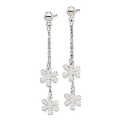 Sterling Silver Flower Dangle Earrings – view 3