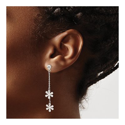 Sterling Silver Flower Dangle Earrings – view 4