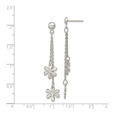 Sterling Silver Flower Dangle Earrings – view 5