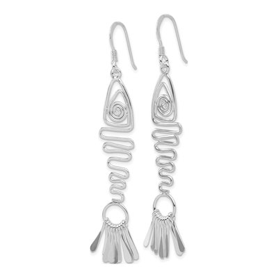 Sterling Silver Fish Dangle Earrings – view 3
