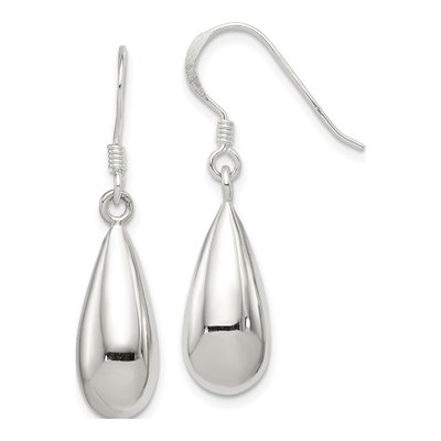 Sterling Silver Fancy Teardrop Dangle Earrings