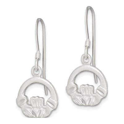 Sterling Silver Claddagh Dangle Earrings – view 3