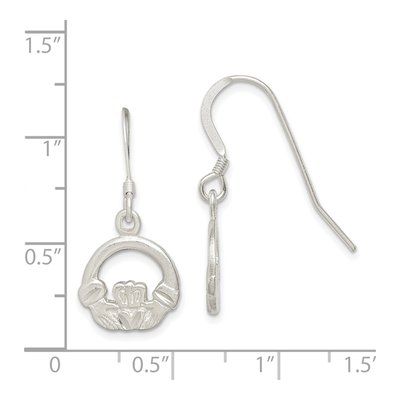 Sterling Silver Claddagh Dangle Earrings – view 5