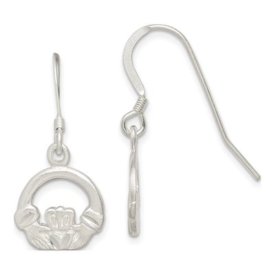 Sterling Silver Claddagh Dangle Earrings