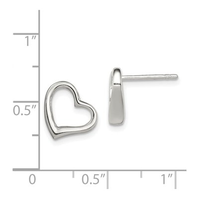 Sterling Silver Heart Button Stud Earrings – view 5