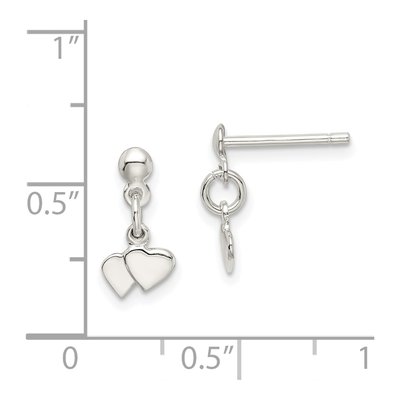 Sterling Silver Dangling Hearts Dangle Earrings – view 5