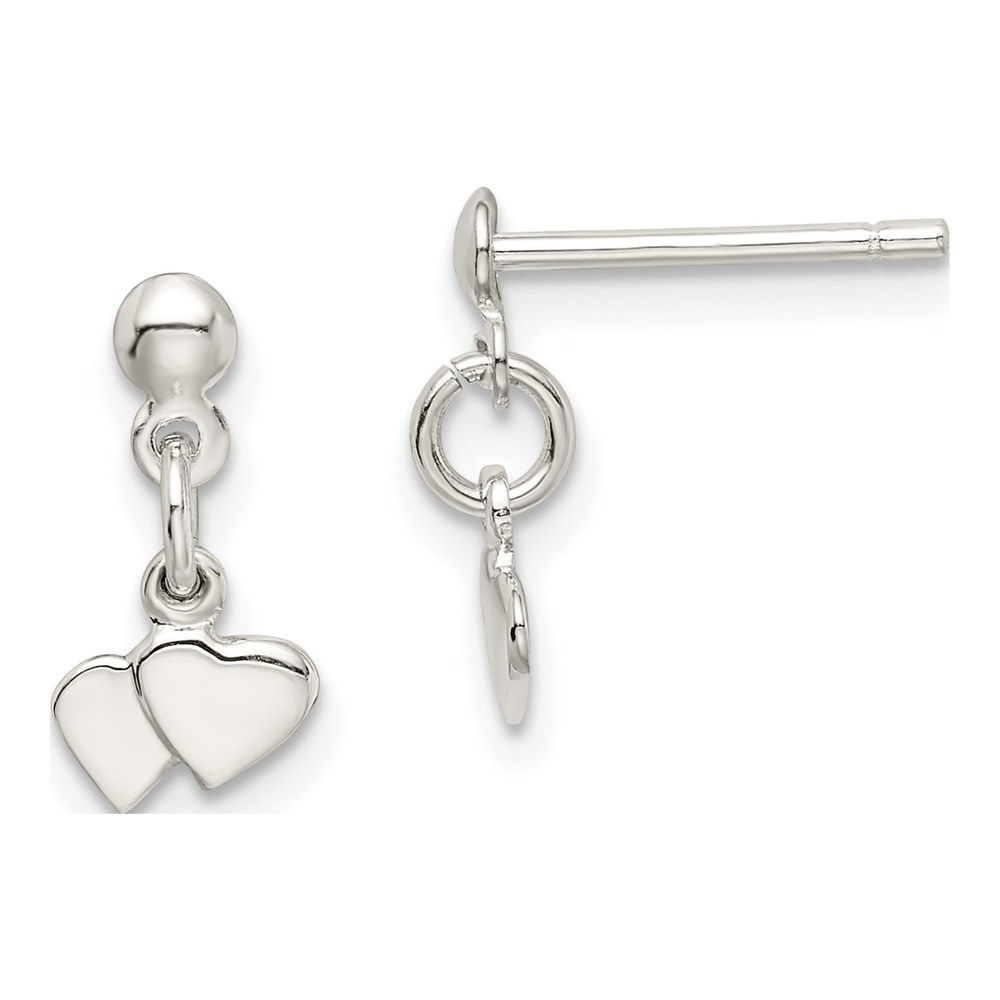 Sterling Silver Dangling Hearts Dangle Earrings