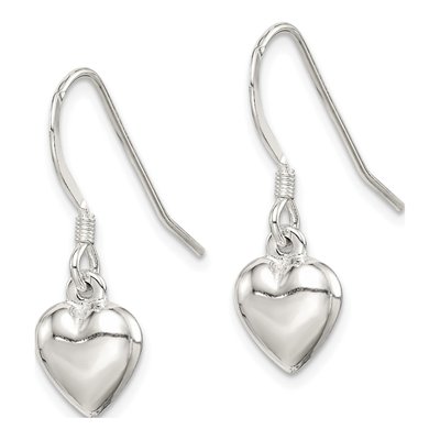 Sterling Silver Heart Dangle Earrings – view 3