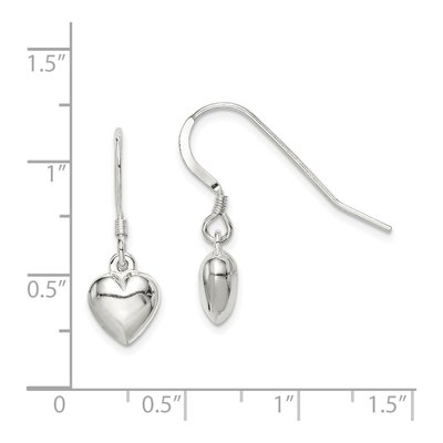 Sterling Silver Heart Dangle Earrings – view 5