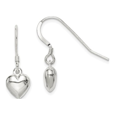 Sterling Silver Heart Dangle Earrings