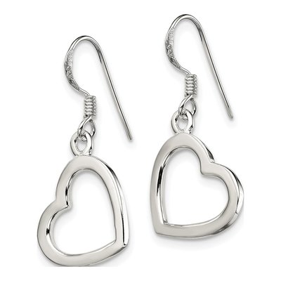 Sterling Silver Heart Dangle Earrings – view 3