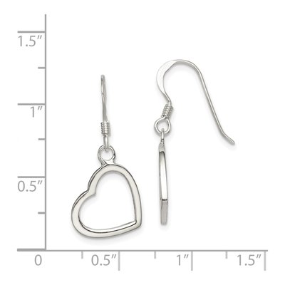 Sterling Silver Heart Dangle Earrings – view 5