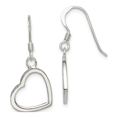 Sterling Silver Heart Dangle Earrings