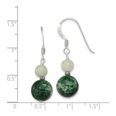 Sterling Silver Agate Moss Dangle Earrings – view 5