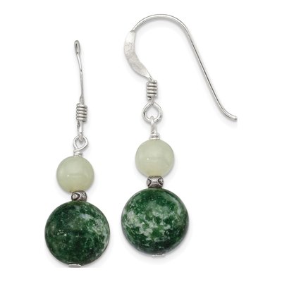 Sterling Silver Agate Moss Dangle Earrings