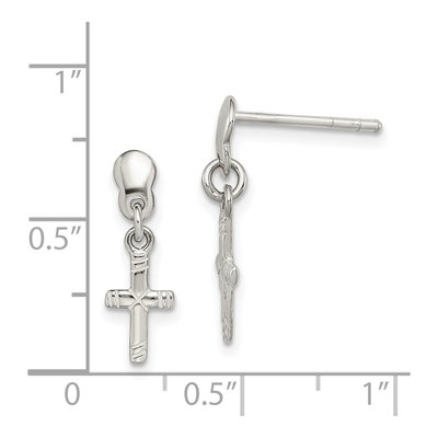 Sterling Silver Latin Cross Dangle Earrings – view 5